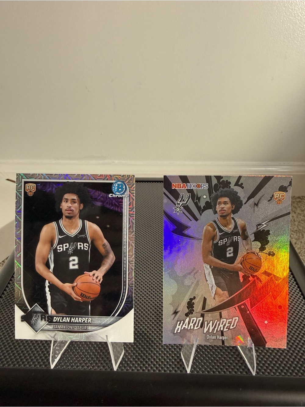 Topps White and Black NBA Hoops Dylan Harper Hardwired -  2 lot cards